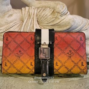 L.A.M.B. by Gwen Stefani Rasta Bi-fold Wallet Luxury Designer #568